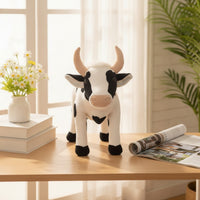 Cow Stuffed Animal Toy Standing Stuffed Cow Realistic Lifelike for Children, Playroom, Preschool