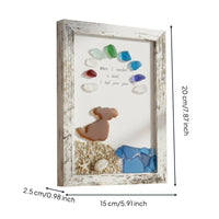 Sea Glass Dog Art Handmade Pet Memorial Frame Rustic Design for Tabletop Decor