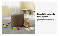 Upholstered Four-Legged Stool Wear-Resistant Upholstered Block Seat for Children
