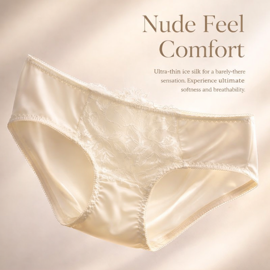 Women's Breathable Ice Silk Underwear with Gusset for Everyday Comfort, Quick Dry Ladies for Gym and Running, Mid Rise Knickers