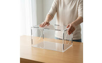 High Clarity Acrylic Grinding Dust Box Clear Vision Acrylic Dust Cover Box Safety Protection Transparent Grinding Guard Easy Cleaning for Crafters, Hobbyists, Jewelry Makers, Desktop, Craft Room