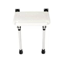 Folding Wall Mount Bath Seat 4-Leg Support Wall Mounted Shower Stool Heavy Duty Foldable Bathing Stool for Elderly Women