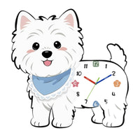 Terrier Wall Clock Fluffy-appearingLooking Dog Wall Clock Sculpted for Entryway