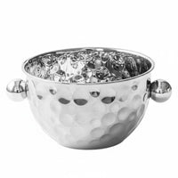 Hammered Stainless Steel Bowl European Design Hammered Metal Bowl Versatile Metal Ice Bucket for Hotel Use, Outdoor, Parties