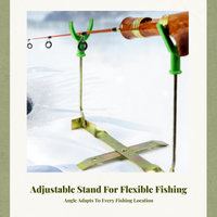 Ice Fishing Rod Holder, Foldable, Portable, Adjustable Stand