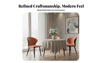 Upholstered Side Chair Soft Padded Cushion Curved Back Side Chair for Homeowners