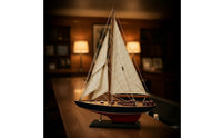 Wooden Sailing Boat Model with Stand Tabletop Wooden Sailboat Model Sailboat Decoration with Stand Small Coastal for Collectors
