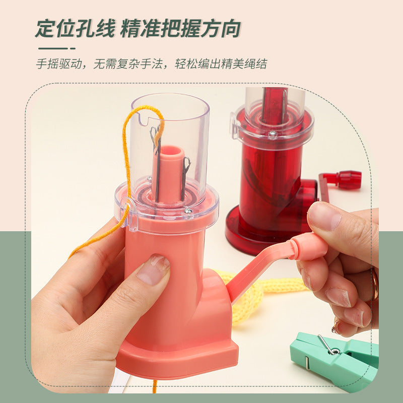 Hand-Crank Yarn Winder and Braiding Tool for DIY Crafts