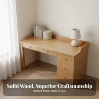 Drawer Computer Desk with Storage Solid Wood Writing Table Workstation Study Desk with Drawers Featuring Durable Material and Spacious Design Suitable for Bedroom Dorm Room Home Office Gift Giving
