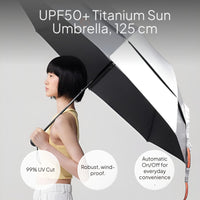 Large Automatic Sunblock Umbrella, Double Canopy, UPF50+