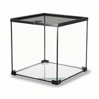 Front-Opening Glass Terrarium Black Habitat Tank Versatile for Desktop, Reptiles