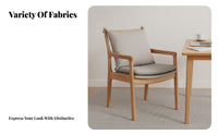 Dining Armchair with Backrest hardwood Wood Construction Household Furniture Comfortable for Long Sitting Ergonomic Design