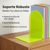 Small Acrylic Bookend, Transparent Non-Slip, Desk Organizer for College Students, 9x13.3x12cm