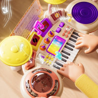 Piano Toy Early Learning Multifunction Keyboard Toy Educational Kids Keyboard with Drum Pads for Beginners, Young Children, Gift Giving
