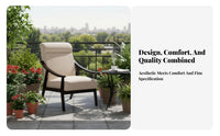 Padded Wood Armchair Comfortable Spine Supportrest Single Sofa Sturdy Construction Thick Paddinging for Homeowners, Balcony