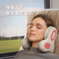 跨境睡眠降噪ANC颈部按摩加热敷便携式U型颈枕便携式手机蓝牙音乐