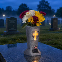Memorial Grave Vase Tapered Cemetery Flower Vase Wide Base for Garden