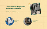 Stainless Steel Washing Machine Tap, doubleFunction Angle Valve, Double Control, 1 In 2 exit exitlet, Easy Installation, Bathroom Utility