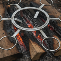 Rotating Firewood Stand Tripod for Hot Pot, Outdoor Cooking, and BBQ