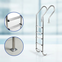 5-Step Pool Ladder Rust Resistant Stainless Steel Pool Ladder Heavy-Duty for Spa
