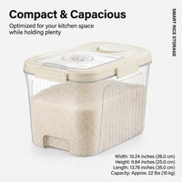Storage Container 10kg Rice, Rice Dispenser with Measuring Cup, Airtight Kitchen Storage for Cereal, - Image 6