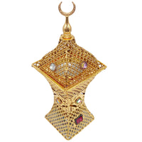 Plug-in Middle Eastern Incense Burner, Iron, Classical Style, Electroplated Finish