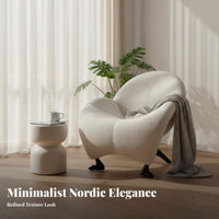 ram's Horn Chair Nordic Design Indoor Furniture Light Luxury design Plush Fabric for Homeowners, Apartment Dwellers, Living Room
