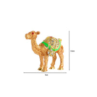 Camel Figurine Golden-Hued Rhinestone Camel Desktop Decor
