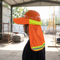 Breathable Hard Hat Sun Shade with Neck Flap Reflective Helmet Cover with Neck Flap Adjustable Hard Hat Brim Sun Shade Universal Fit for Farmers