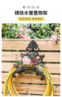 欧式简约铸铁复古铁艺水管架壁挂收纳架园艺架类庭院家居装饰壁饰