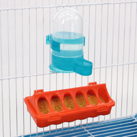 Bird Feeder and Waterer Set, Automatic Hanging Feeding Station for Wild Birds, Weatherproof, Transparent Waterer for Garden & Balcony