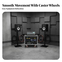 1 Rolling Amplifier Rack Cabinet Heavy-duty Audio Gear Carrier Lockable Secure Storage Reinforced Ball Corners Suitable for Djs Stage Performances KTV Studio Use