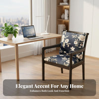 Upholstered Wooden Chair with Armrests Spindle Spine Dining Chair Sturdy Wood Legs Minimalist Design for Office Workers