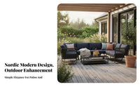 4 Pieces Nordic Design 4-Piece Woven Lounge Set UV-Protected Outdoor Furnishing Weather-withstandant Patio Seating Group Plush pads for Families, Homeowners, Garden aficionados, Balcony, rearyard, Porch, waterside