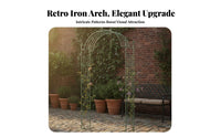 Elegant Design Wrought Iron Garden Arch Decorative Scrollwork Flower Arch Trellis Long-Lasting Climbing Plant Archway Sturdy for Homeowners, DIY Enthusiasts, Event Planners