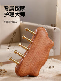 Brass Cloud-Shaped Five-Tooth Meridian Comb for Head Massage and Scraping