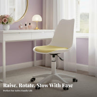 Ergonomic Computer Chair Height Adjustable Wheeled Study Chair with Footrest