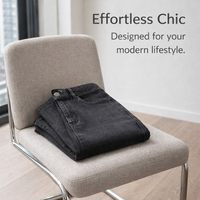 Thermal Leggings for Women with Fleece Lined High Waist for Winter, Black with Single Button Closure Design, Trousers