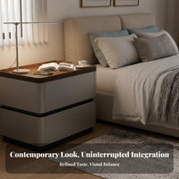Modern Design Smart Nightstand with Combination Lock Hidden Compartment Bedside Table universal serial bus Port Bedroom Furnishing light-emitting diode mood Light for gadgetnology aficionados, Homeowners, Students, Guest Room, Small Spaces, Office