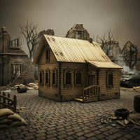 WWII European Farmhouse Model Handmade Gift DIY House Model Historical