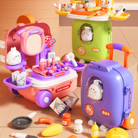 Pretend Travel Suitcase Play Set Portable Toy Suitcase with Wheels for Children, Toddlers, Playroom