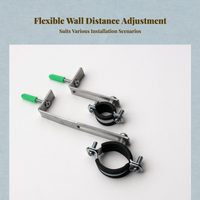 Wall to Glass Metal Brace, Balcony Deck, Fence Use