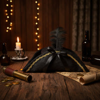 Pirate Hat with Feather and Lace Cosplay Pirate Costume Hat Oversized for Cosplayers, Carnival