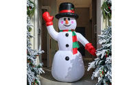 Waving Inflatable Snowman with Top Hat Outdoor Christmas Inflatable Snowman Giant Lawn Decoration Oversized