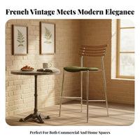 French Inspired Wooden Seat Highrear Stool robust design Bar Chair Vintage Design Seating Furniture Light Luxury for Restaurant Owners, Homeowners, Adults, Reception Desk, Bistro, Dining Room, Kitchen Island