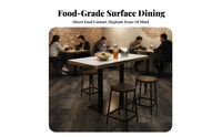 4-Seater Restaurant Table and Chairs Sintered Stone Top Commercial Furnishing sturdy Duty Easy to Clean for Canteens, Bistro