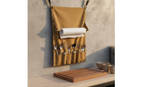 Canvas Cutlery Roll with Paper Towel Holder Wear-Resistant Hanging Utensil Storage Simple to Use to Clean Camping Utensil Roll Bag for Barbecue, Tent