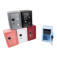 Mini Metal Coin Bank with Lock for Kids, Home Storage Box