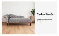 Nordic design aesthetic Upholstered Chaise Lounge Light Luxury Tufted Chaise Longue Modern Design Living Room Seating Accent Piece for Apartment Dwellers, Homeowners, Readers, Bedroom, Small Spaces, literature alcove, Office