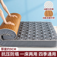 床垫学生宿舍单人90x190cm冬夏两用0.9X200住校专用1.2米乳胶垫子 立体灰色富贵花-约9CM【乳胶填充/A面床垫 B面凉席】 双人床尺寸：180x200cm±5cm【双面可用/抗压防塌】